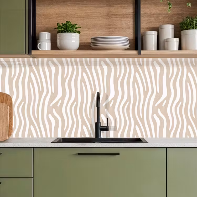 Abstract - Zebra - Beige keuken achterwand 2 middel 871 -sfeer3
