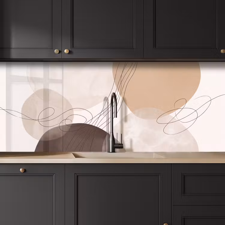 Kitchen Wall Splashback - Abstraction - Beige - Modern - Abstractie - Beige - Modern keuken achterwand 2 middel