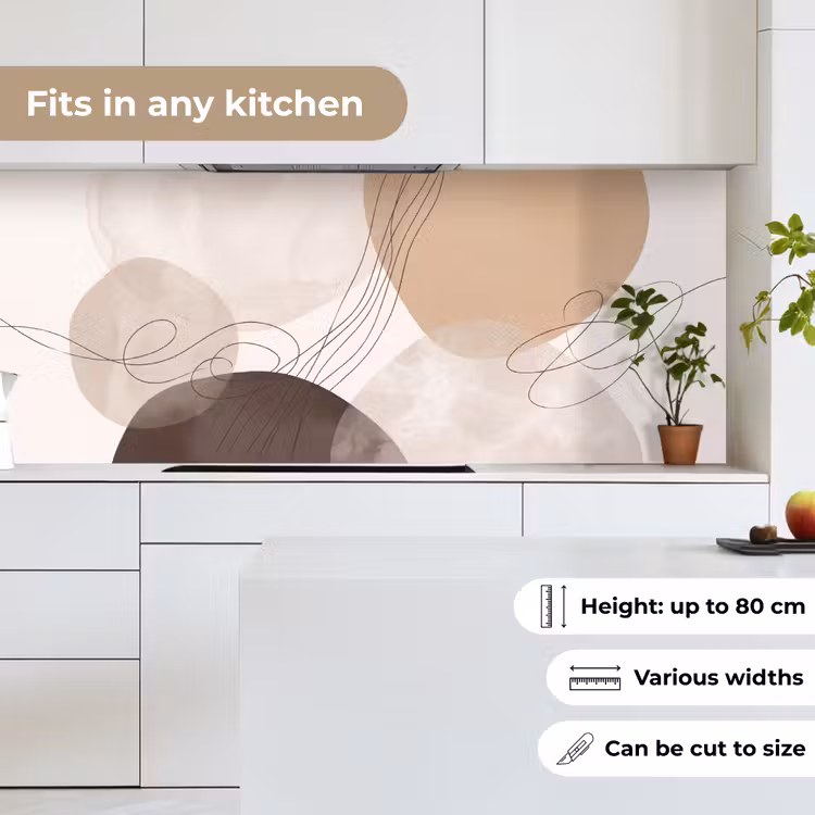 Kitchen Wall Splashback - Abstraction - Beige - Modern - Abstractie - Beige - Modern keuken achterwand 2 middel