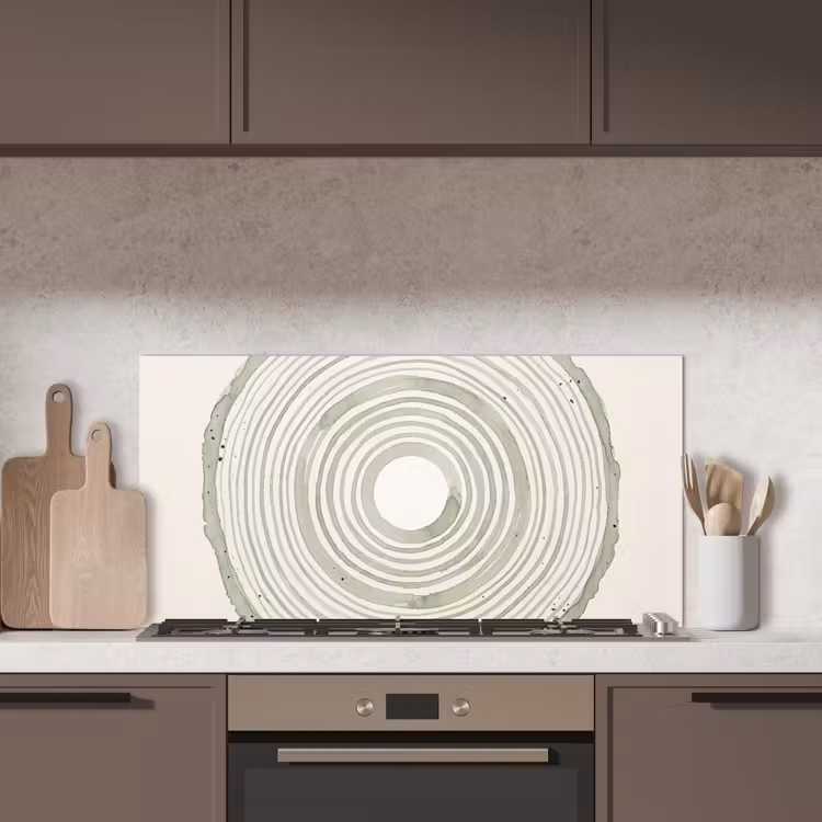 Abstractie - Cirkels - Waterverf - Groen - Modern keuken achterwand spatscherm middel -sfeer2