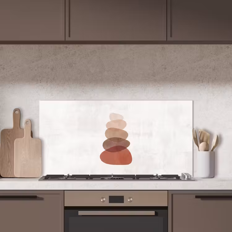 Abstractie - Gestapeld - Balans - Modern - Aardetinten keuken achterwand spatscherm middel -sfeer2