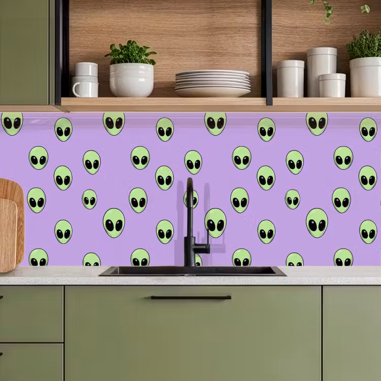 Alien - Retro - Lila keuken achterwand 2 middel 871 -sfeer3