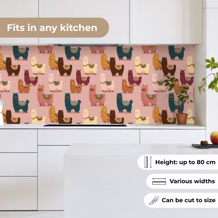 Alpaca's - Patroon - Kleurrijk keuken achterwand 2 middel 871 -sfeer4_UK