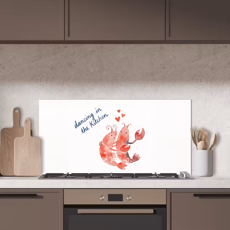 Dier - Dans - Liefde - Waterverf - Rood keuken achterwand spatscherm middel -sfeer2