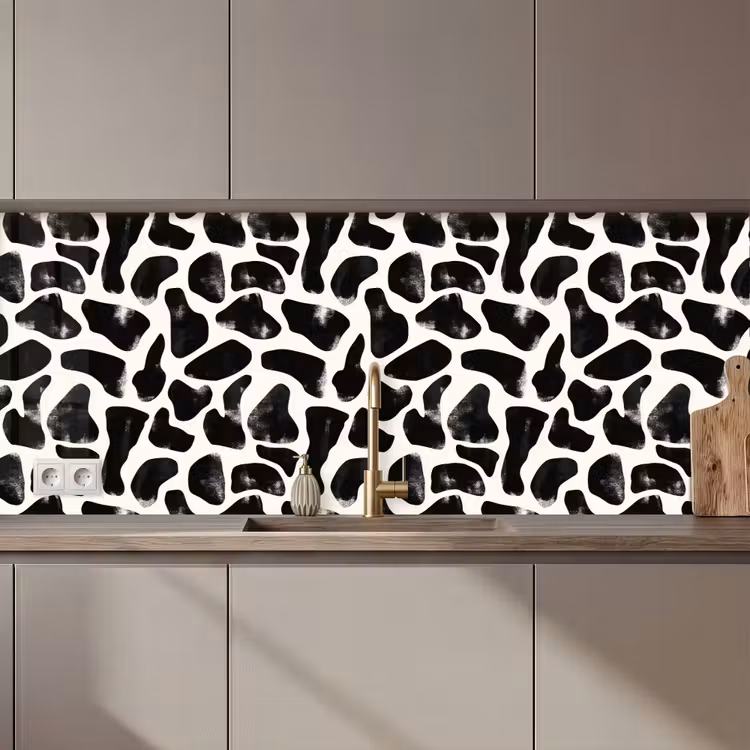 Dierenpatroon - Vlekken - Zwart - Wit keuken achterwand 2 middel 871 zz_3dshopping