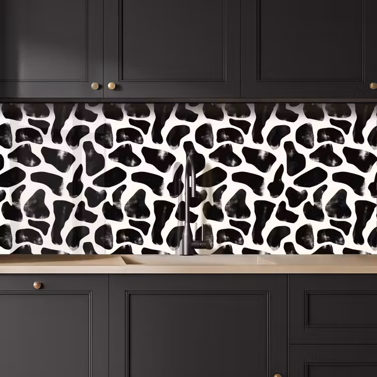 Dierenpatroon - Vlekken - Zwart - Wit keuken achterwand 2 middel 871 -sfeer1