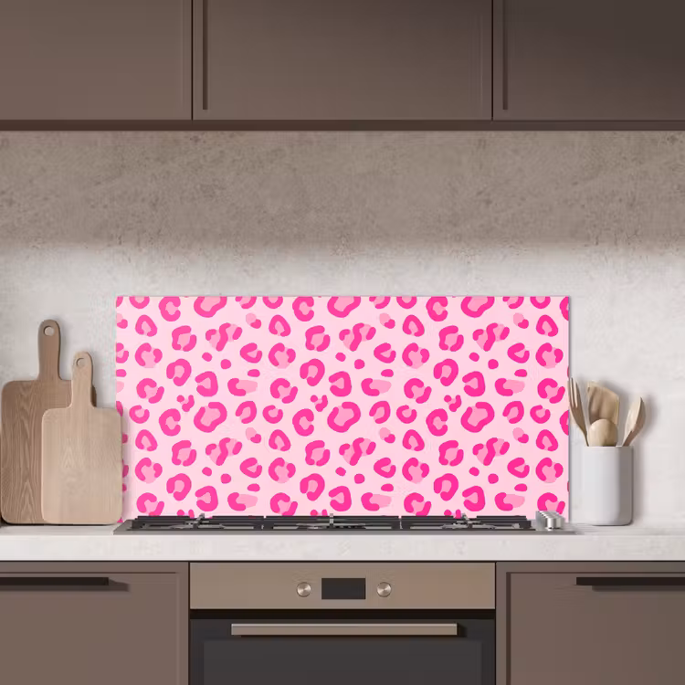 Dierenprint - Patroon - Abstract - Modern - Roze keuken achterwand spatscherm middel -sfeer2