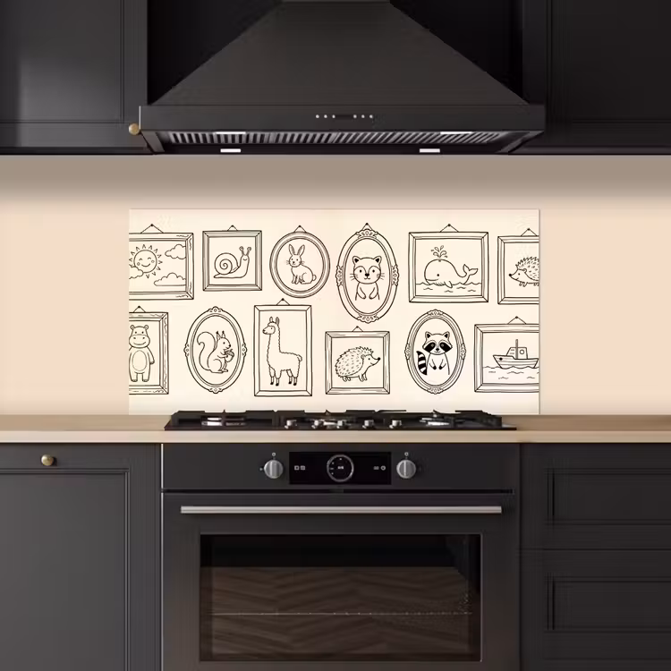Dieren - Illustratie - Lijsten - Galerij - Speels keuken achterwand spatscherm middel -sfeer1