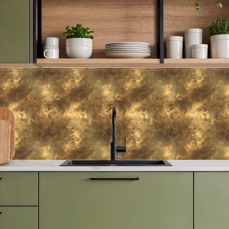 Antiek - Metaallook - Goud keuken achterwand 2 middel 871 -sfeer3