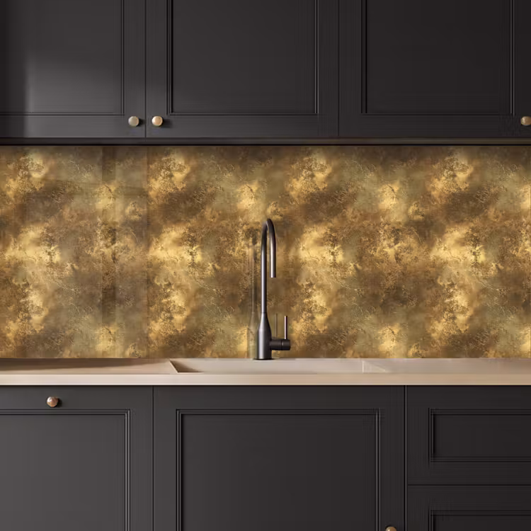 Antiek - Metaallook - Goud keuken achterwand 2 middel 871 -sfeer1