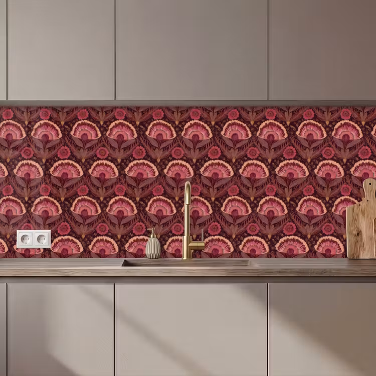 Antiek - Bloemen - Kleurrijk keuken achterwand 2 middel 871 zz_3dshopping
