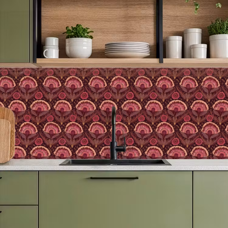 Antiek - Bloemen - Kleurrijk keuken achterwand 2 middel 871 -sfeer3