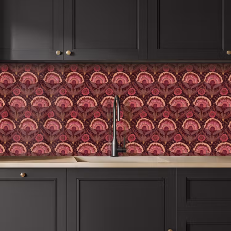 Antiek - Bloemen - Kleurrijk keuken achterwand 2 middel 871 -sfeer1