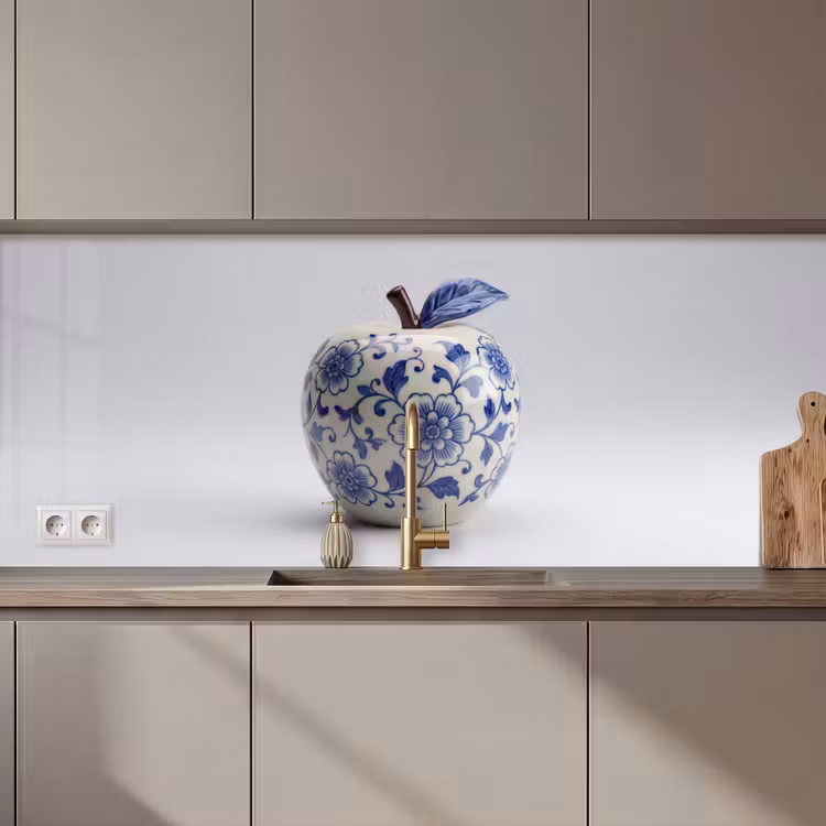 Appel - Blauw - Klassiek keuken achterwand 2 middel zz_3dshopping