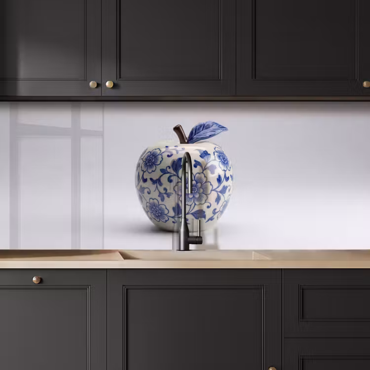 Appel - Blauw - Klassiek keuken achterwand 2 middel -sfeer1