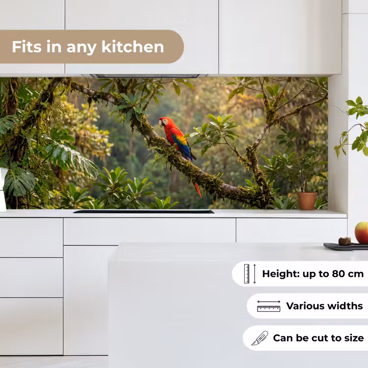 Ara - Jungle - Rood keuken achterwand 2 middel -sfeer4_UK