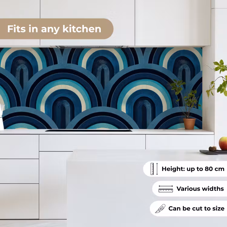 Bogen - Geometrisch - Patroon - Blauw - Retro keuken achterwand 2 middel 871 -sfeer4_UK