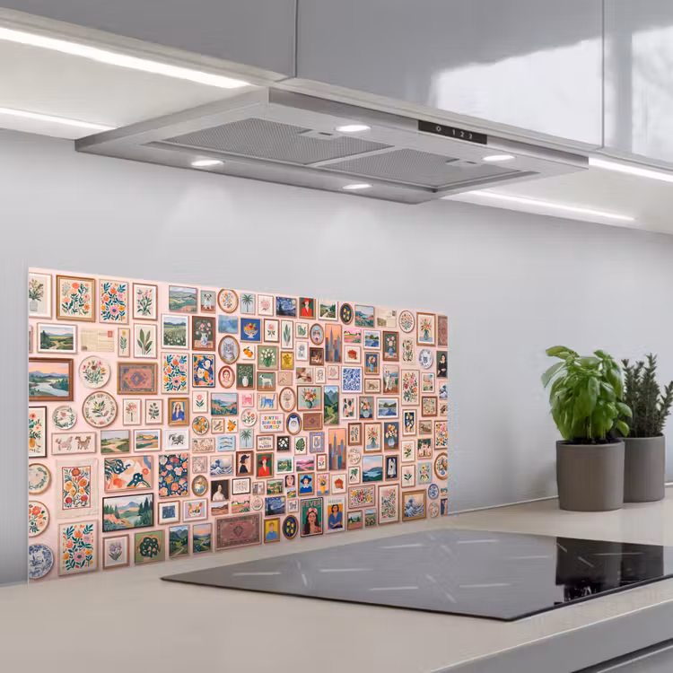 Kunst - Collectie - Decoratie - Modern - Kleurrijk keuken achterwand spatscherm middel -3d_schuin