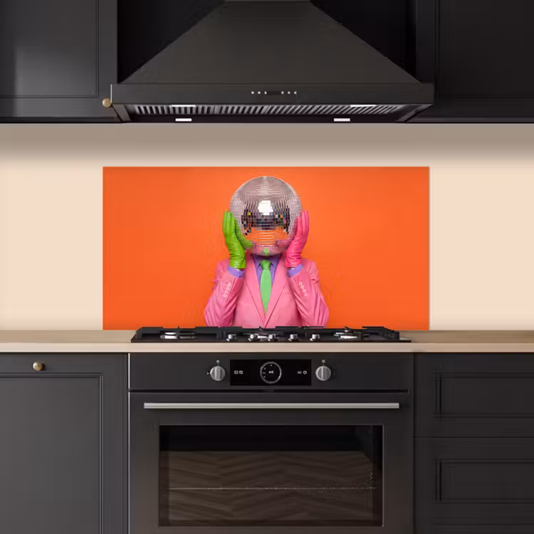 Kunst - Disco bal - Kleurrijk - Modern - Studio keuken achterwand spatscherm middel -sfeer1