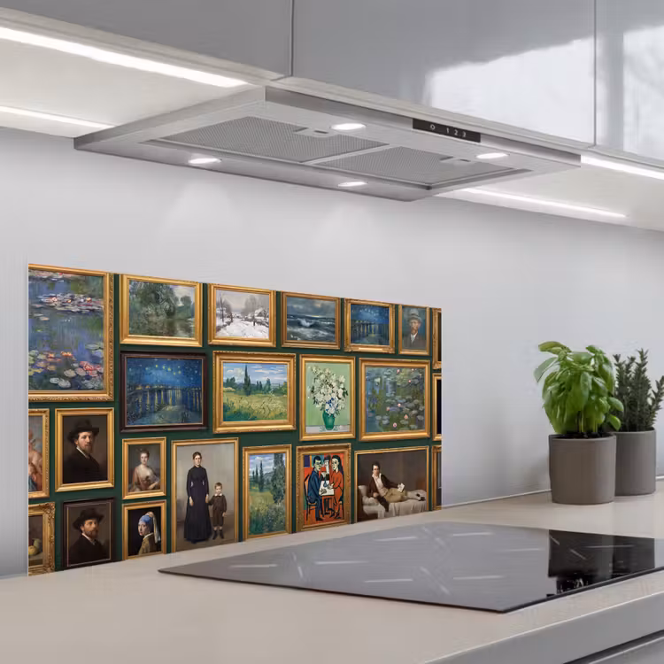Kunst - Schilderijen - Collectie - Klassiek - Groen keuken achterwand spatscherm middel -3d_schuin