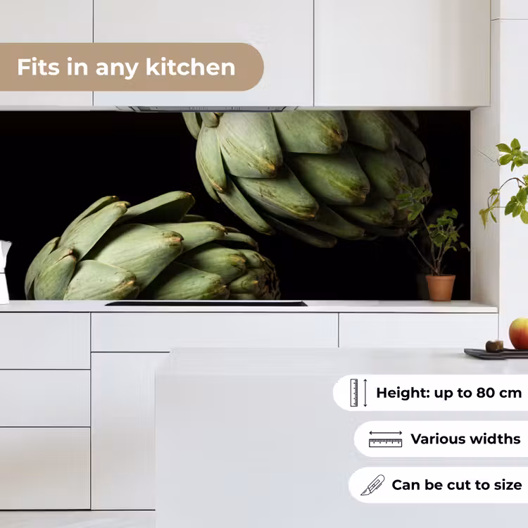 Kitchen Wall Splashback - Artichoke - Green - Food - Artisjok - Groen - Eten keuken achterwand 2 middel