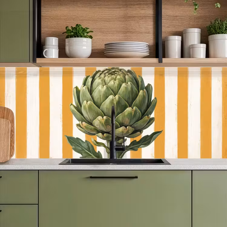Kitchen Wall Splashback - Artichoke - Modern - Vegetable - Artisjok - Modern - Groente keuken achterwand 2 middel