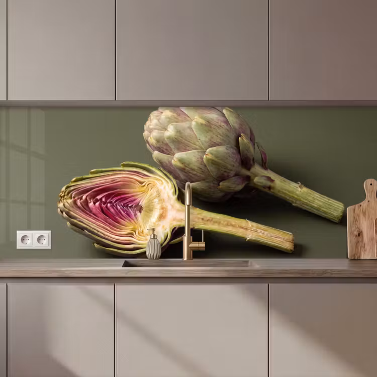 Kitchen Wall Splashback - Artichoke - Purple - Food - Artisjok - Paars - Voedsel keuken achterwand 2 middel zz_3dshopping