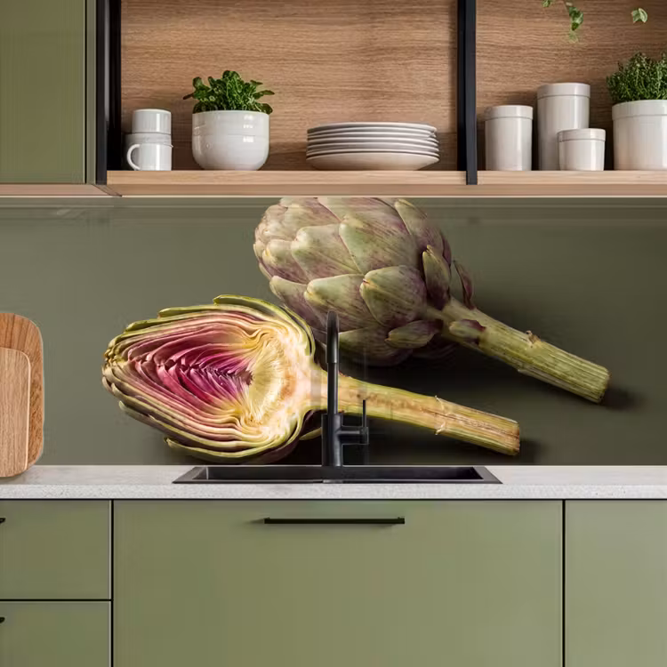 Kitchen Wall Splashback - Artichoke - Purple - Food - Artisjok - Paars - Voedsel keuken achterwand 2 middel