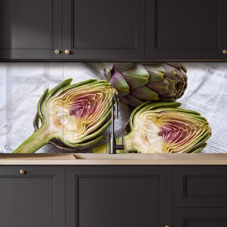 Kitchen Wall Splashback - Artichoke - Sliced - Food - Artisjok - Doorgesneden - Eten keuken achterwand 2 middel
