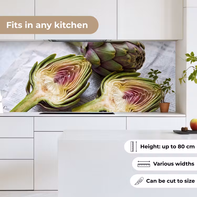 Kitchen Wall Splashback - Artichoke - Sliced - Food - Artisjok - Doorgesneden - Eten keuken achterwand 2 middel