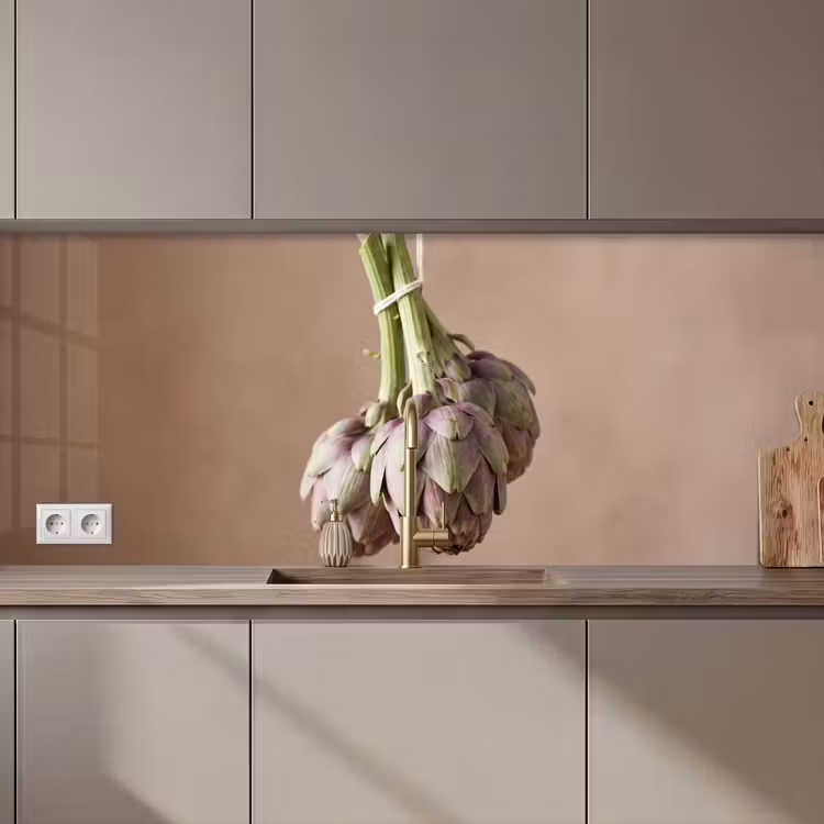 Kitchen Wall Splashback - Artichokes - Hanging - Vegetables - Artisjokken - Hangend - Groenten keuken achterwand 2 middel zz_3dshopping