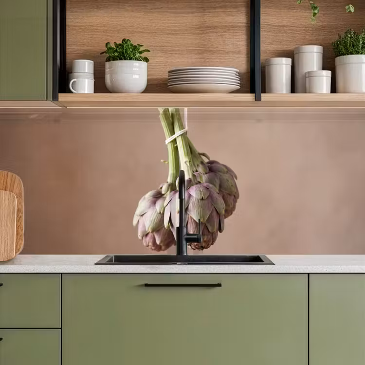 Kitchen Wall Splashback - Artichokes - Hanging - Vegetables - Artisjokken - Hangend - Groenten keuken achterwand 2 middel