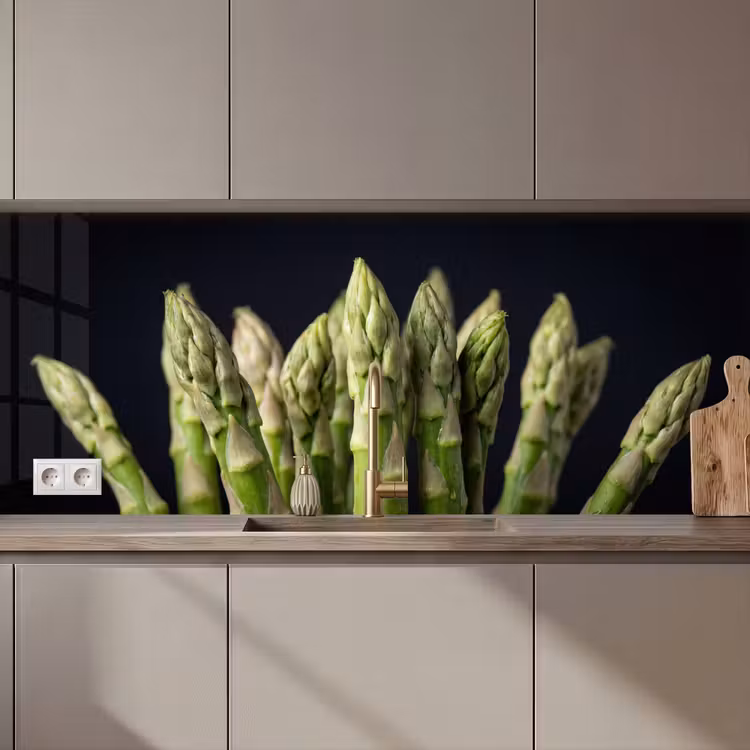 Asperges - Groen - Zwart keuken achterwand 2 middel zz_3dshopping