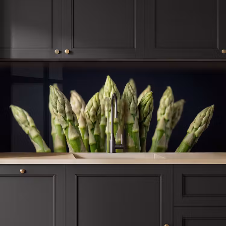 Asperges - Groen - Zwart keuken achterwand 2 middel -sfeer1