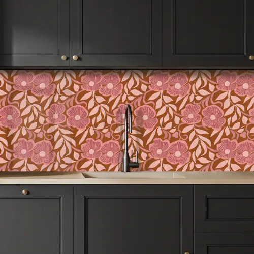 Sfeer - Bloemen - Roze keuken achterwand 2 middel 871 -sfeer1