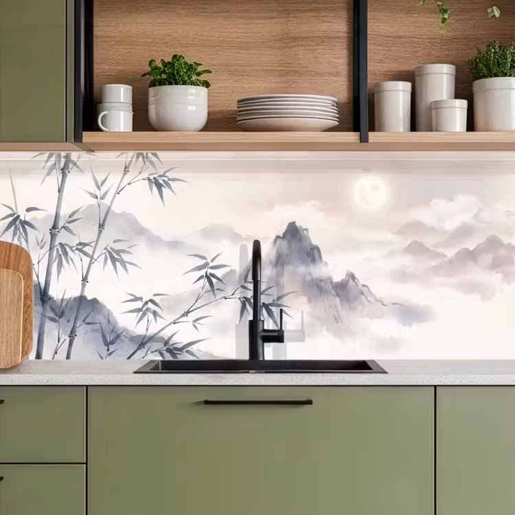 Bamboe - Azië - Grijs keuken achterwand 2 middel -sfeer3