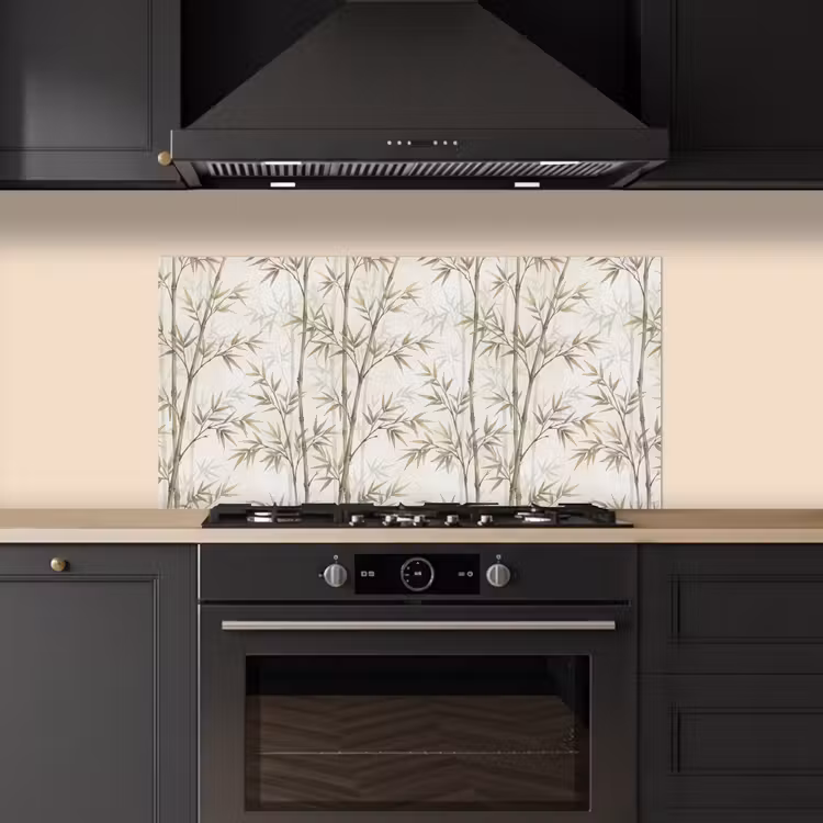 Bamboe - Bladeren - Natuur - Aquarel - Groen keuken achterwand spatscherm middel -sfeer1