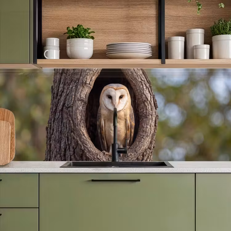 Kerkuil - Boom - Natuur - Bruin keuken achterwand 2 middel -sfeer3