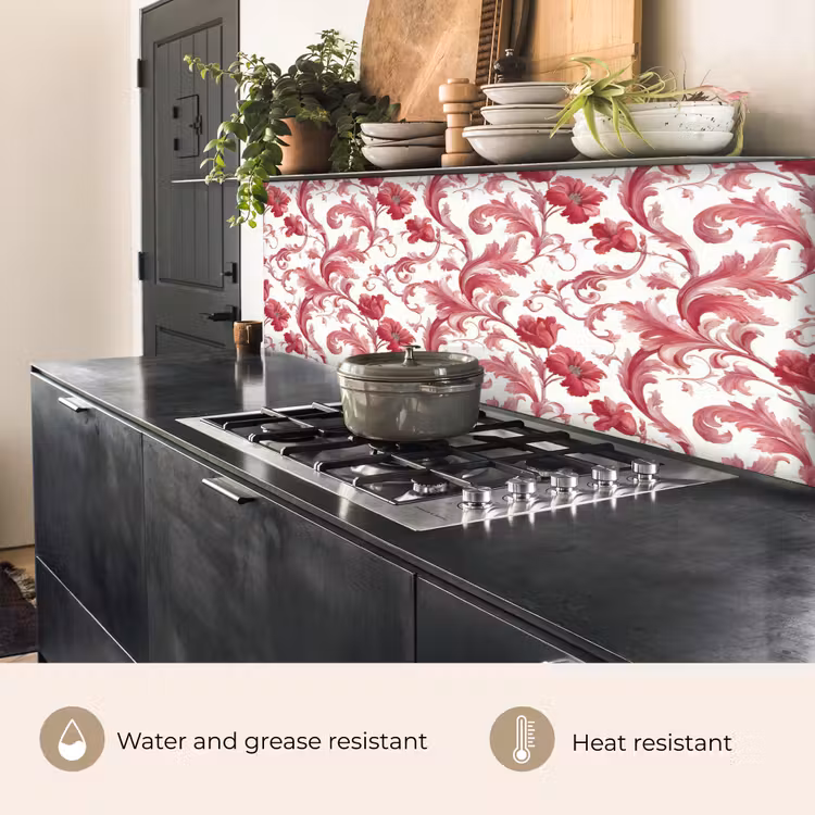 Barok - Patroon - Rood keuken achterwand 2 groot 857 -usp_EN