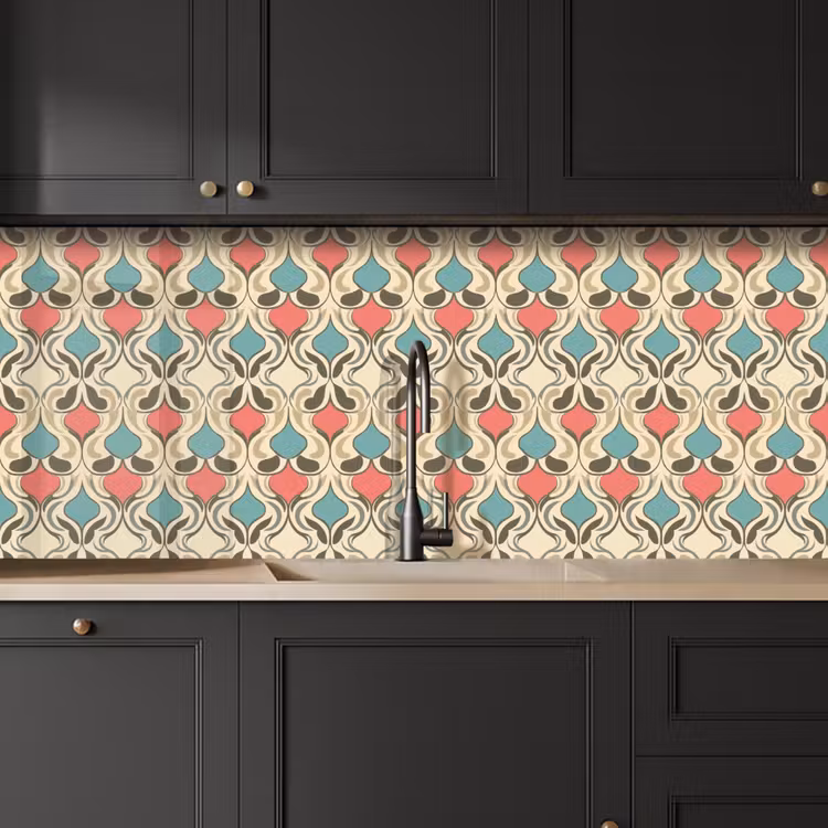 Barok - Retro - Kleurrijk keuken achterwand 2 middel 871 -sfeer1