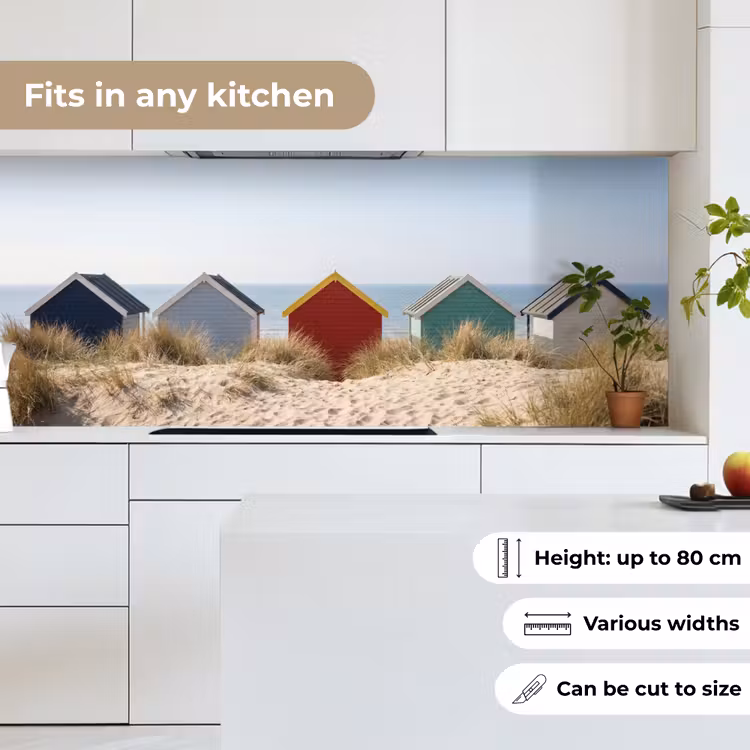 Strand - Huisjes - Kleurrijk - Duinen keuken achterwand 2 middel -sfeer4_UK