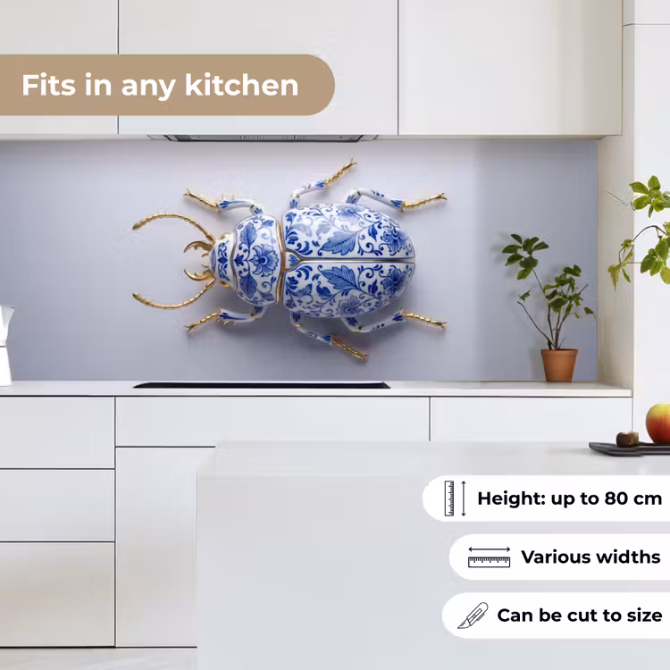 Kever - Delfts  - Blauw - Goud keuken achterwand 2 middel -sfeer4_UK