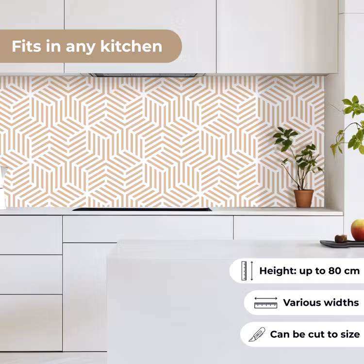 Beige - Geometrie - Patronen - Abstract keuken achterwand 2 middel 871 -sfeer4_UK