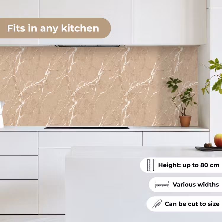Beige - Marmer - Organisch - Wit keuken achterwand 2 middel 871 -sfeer4_UK