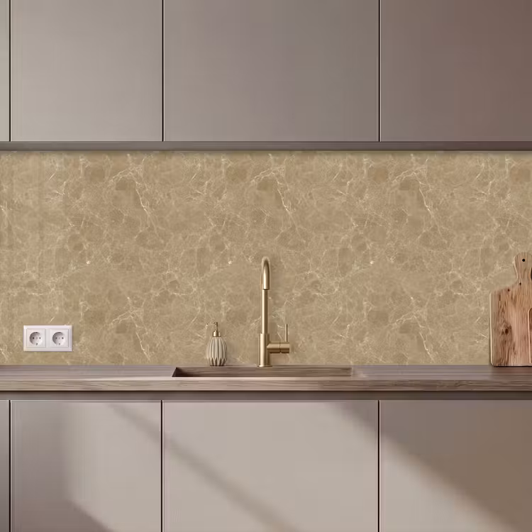 Beige - Marmer - Witte aders keuken achterwand 2 middel 871 zz_3dshopping
