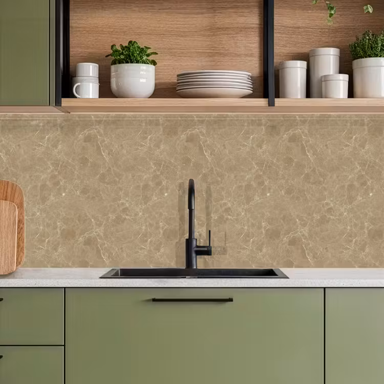 Beige - Marmer - Witte aders keuken achterwand 2 middel 871 -sfeer3