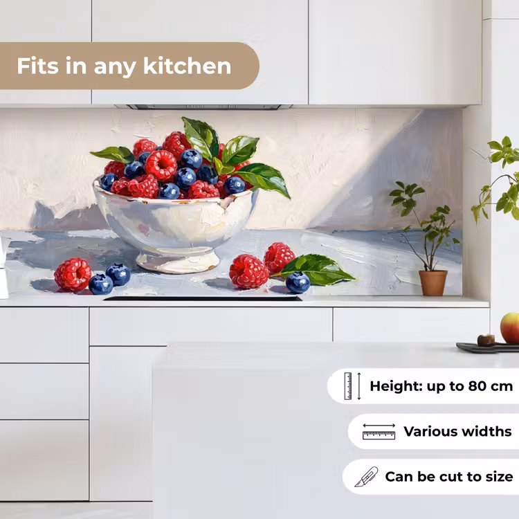 Kitchen Wall Splashback - Berries - Bowl - Food - Bessen - Kom - Eten keuken achterwand 2 middel