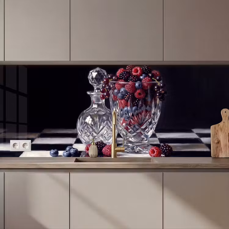 Kitchen Wall Splashback - Berries - Crystal - Still Life - Bessen - Kristal - Stilleven keuken achterwand 2 middel zz_3dshopping