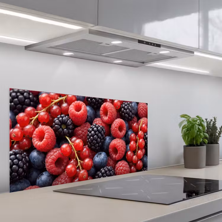 Bessen - Mix - Vers - Eten - Kleurrijk keuken achterwand spatscherm middel -3d_schuin