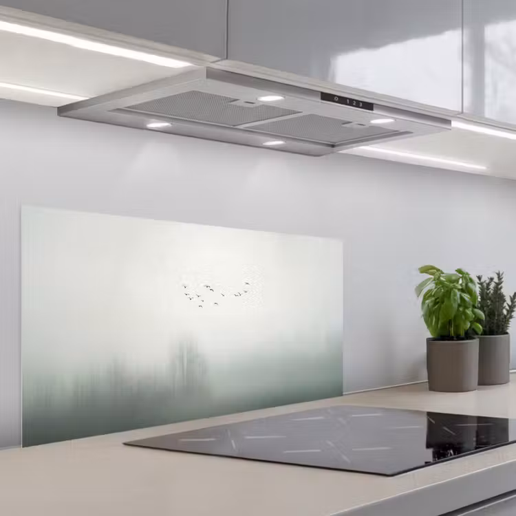 Vogel - Vlucht - Natuur - Minimalistisch keuken achterwand spatscherm middel -3d_schuin